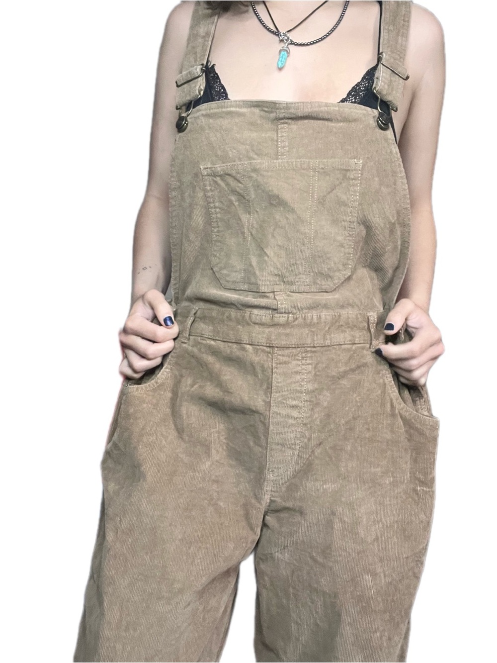 Women’s Corduroy Overalls in Tan